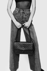 Edie Embossed Large Shoulder Bag