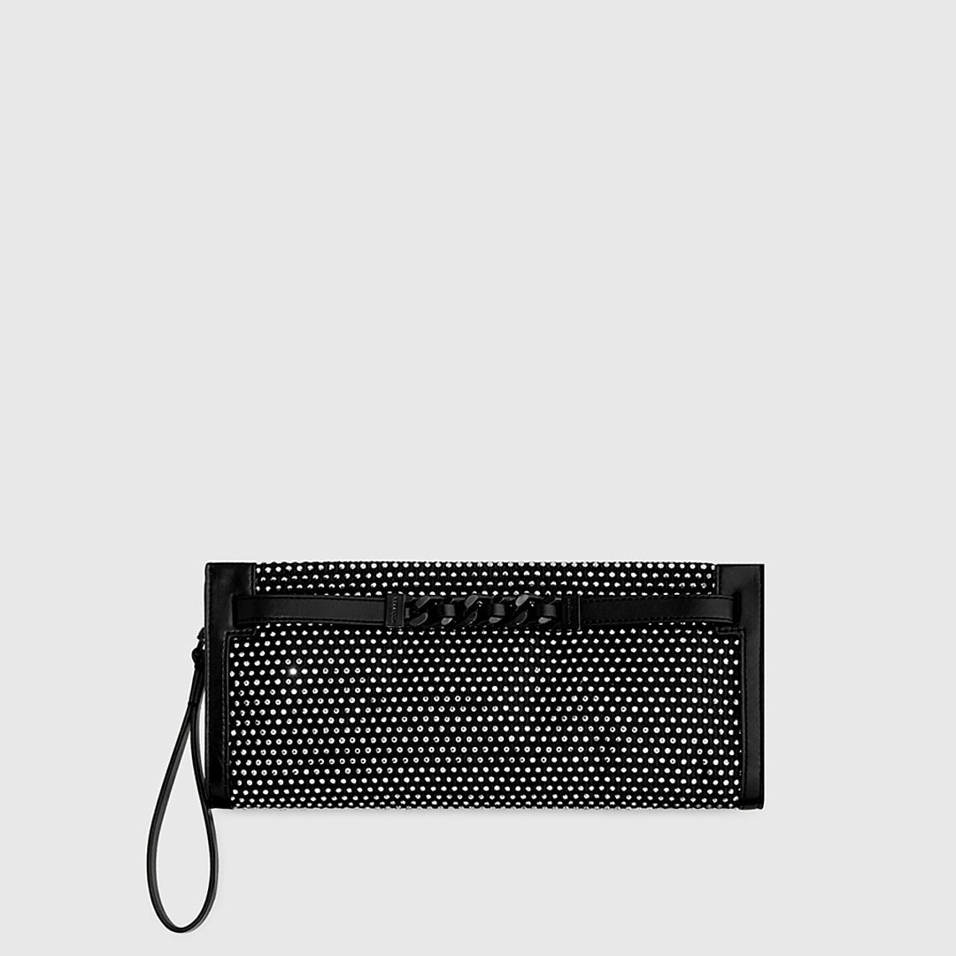 Curb Link Clutch With Crystals