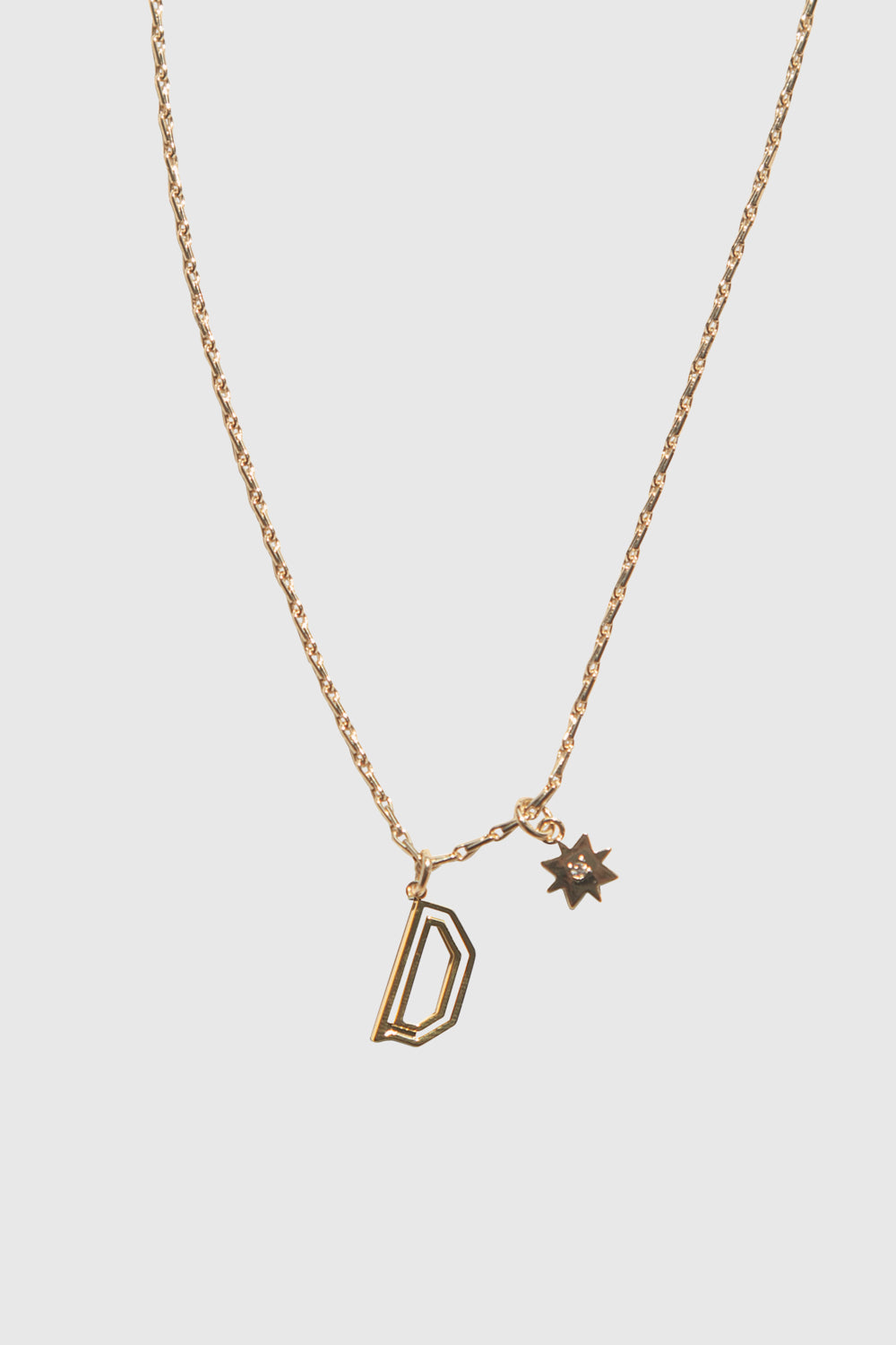 D Cut-out Initial Necklace